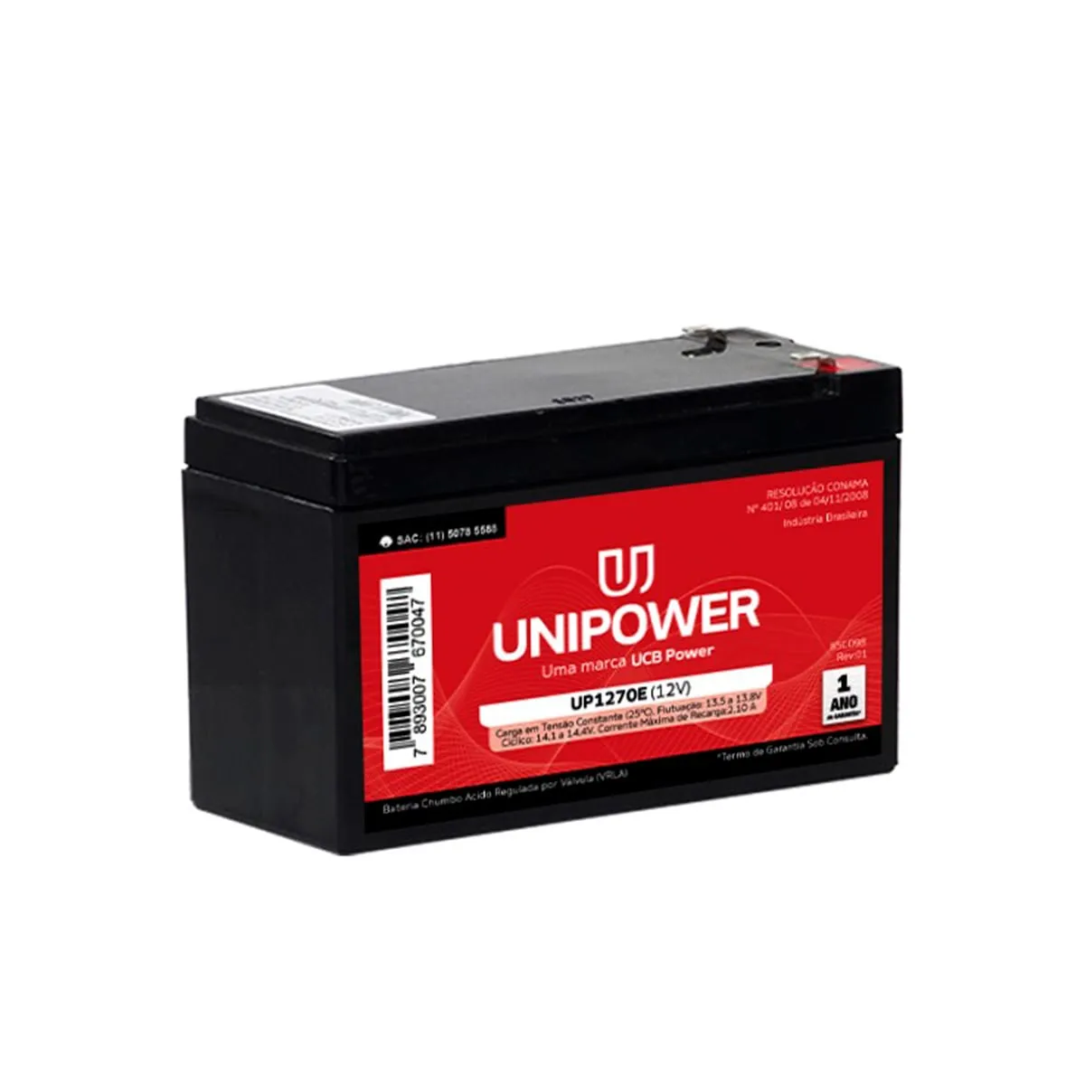 BAT UNIPOWER 12V 7,0E (UP1270E)R