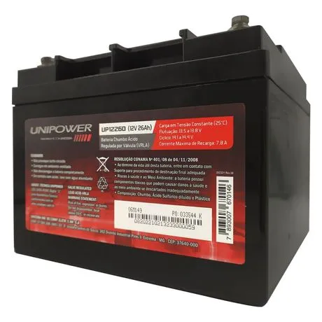 BATERIA UNIPOWER ESTACIONARIA 12V 26AH (UPMF1226) BATERIA UNIPOWER ESTACIONARIA 12V 26AH (UPMF1226)